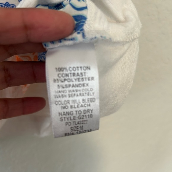 Boho Patchwork Blouse, Blue & Orange Floral Print, Lightweight Summer Shirt - Picture 4 of 6